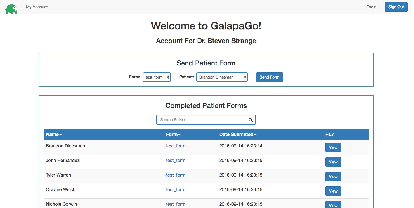 Galapago Physician Portal